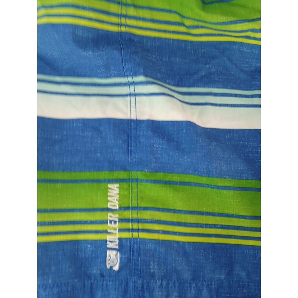 Killer Dana Mens Blue Green Ombre Striped Swim Board Shorts Size 34 Pocket - Picture 9 of 13